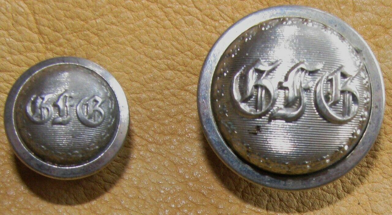2 Connecticut Governors Foot Guard Military Buttons,Scovill Mfg. Waterbury, CT