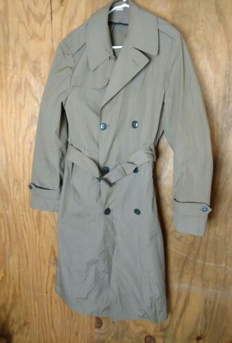 US ARMY MENS TRENCH COAT 36XL ALL WEATHER 8405-01-107-0235 ZIPOUT LINER