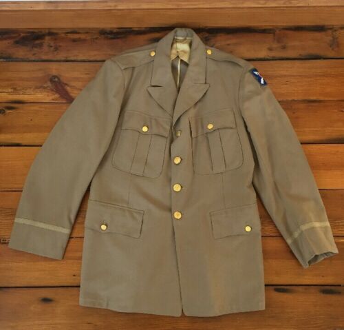 Vintage Korea 1950s Army Officer Uniform 21st Army Corp Khaki Blazer Jacket 42