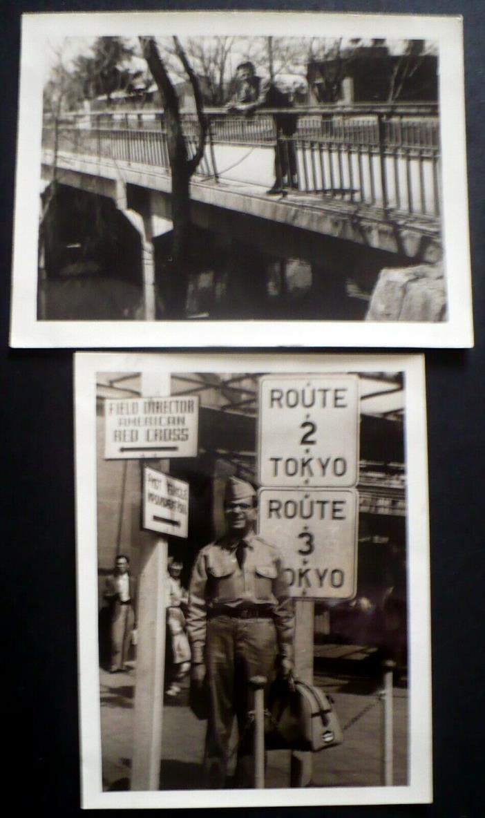 2, 1952 Korean War Photos, 931st EAG Airman Tokyo Japan, Red Cross & Signs