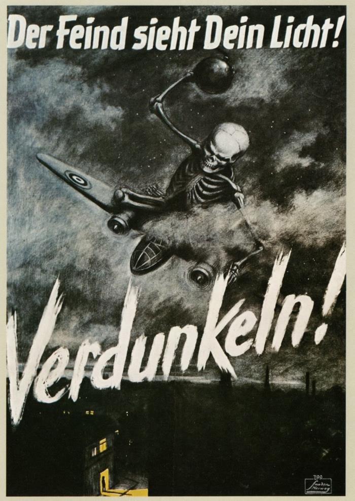 Enemy Sees Your Lights! - DARKEN! German World War II Mini Poster (1982)