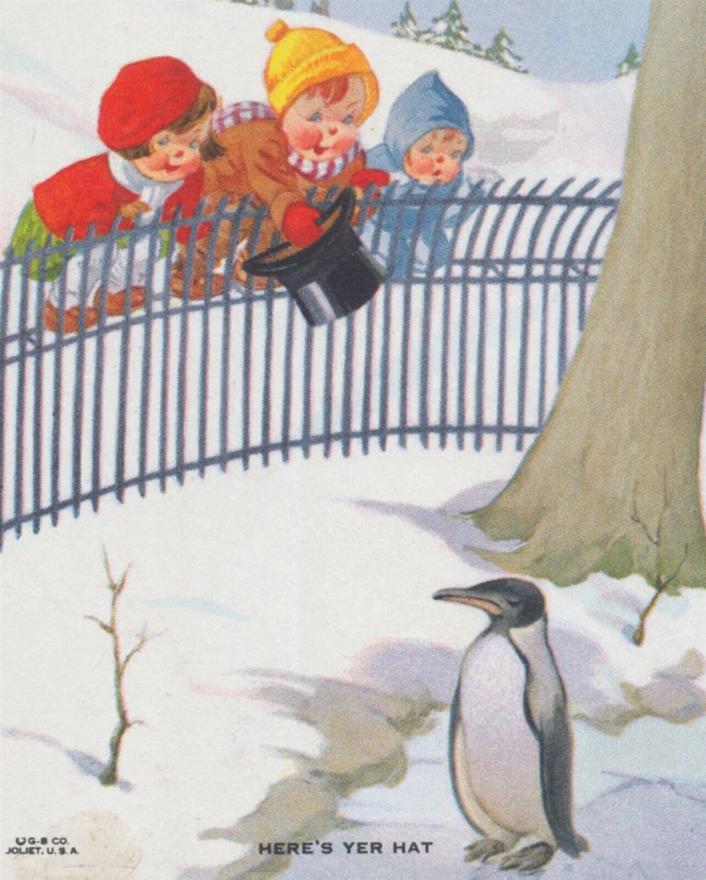 Boy Offers Top Hat To Penguin Blotter Fuller Bros Venetian Blinds Des Moines IA