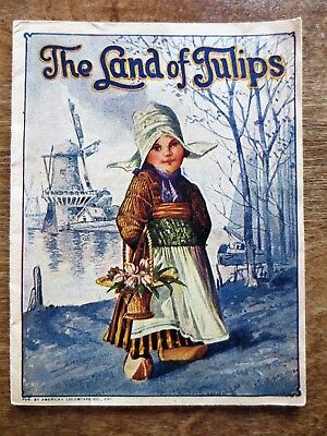 Early 1900s Land of Tulips Holland Dutch English Color Booklet Flowers