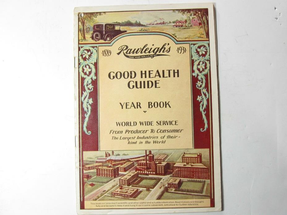 1931 Rawleighs Good Health Guide Year Book - #5401