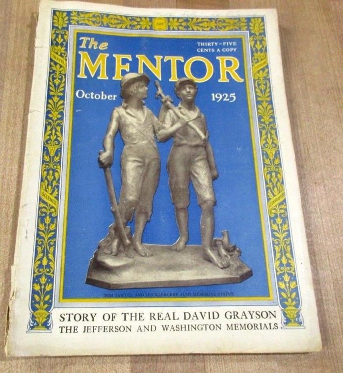 October 1925 The Mentor Booklet Real David Grayson Jefferson Washington Memorial