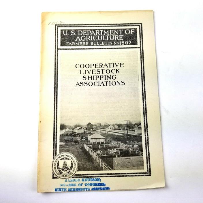 US Department of Agriculture Farmers Bulletin 1502 Cooperative Livestock Ship