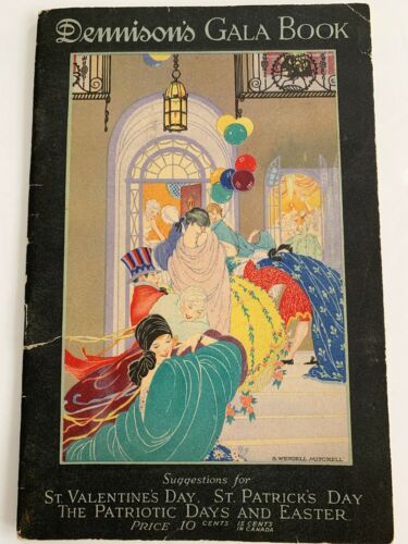 Vintage 1923 Dennison's Gala Book Valentines Party Decorations Costumes Holiday