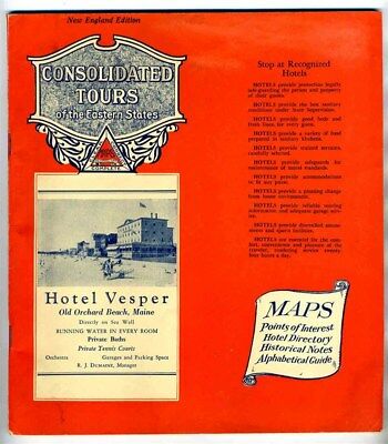 Consolidated Tours New England Edition 1930's Quebec Good Roads Province Booklet