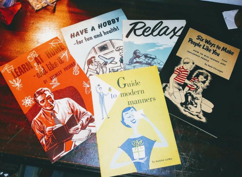 Vintage Pamphlet Lot- 1950s Carnegie, Leonard Junk Journal Ephemera