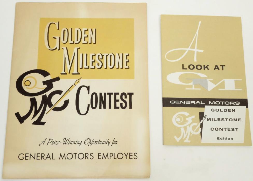 1958 GM General Motors Employee Golden Milestone Contest Folder & Booklet