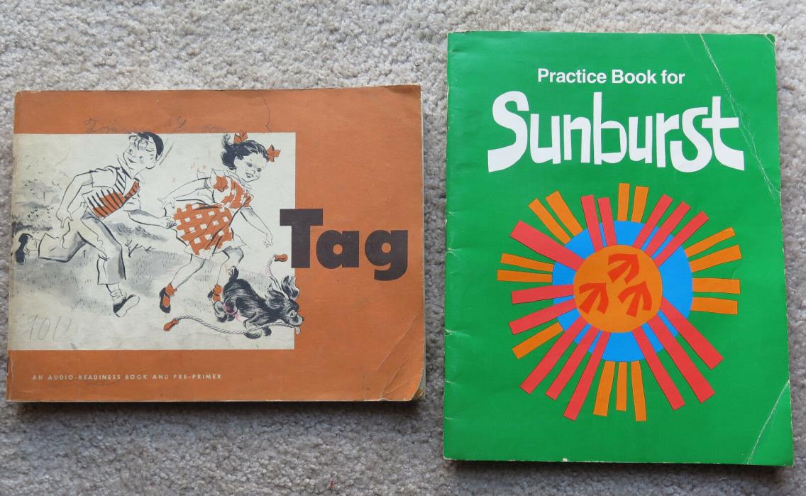 1976 Houghton Mifflin Sunburst Practice book unused 1952 Tag School books