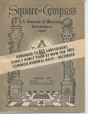 Vintage Square & Compass Magazine - A Journal of Masonry - January 1975