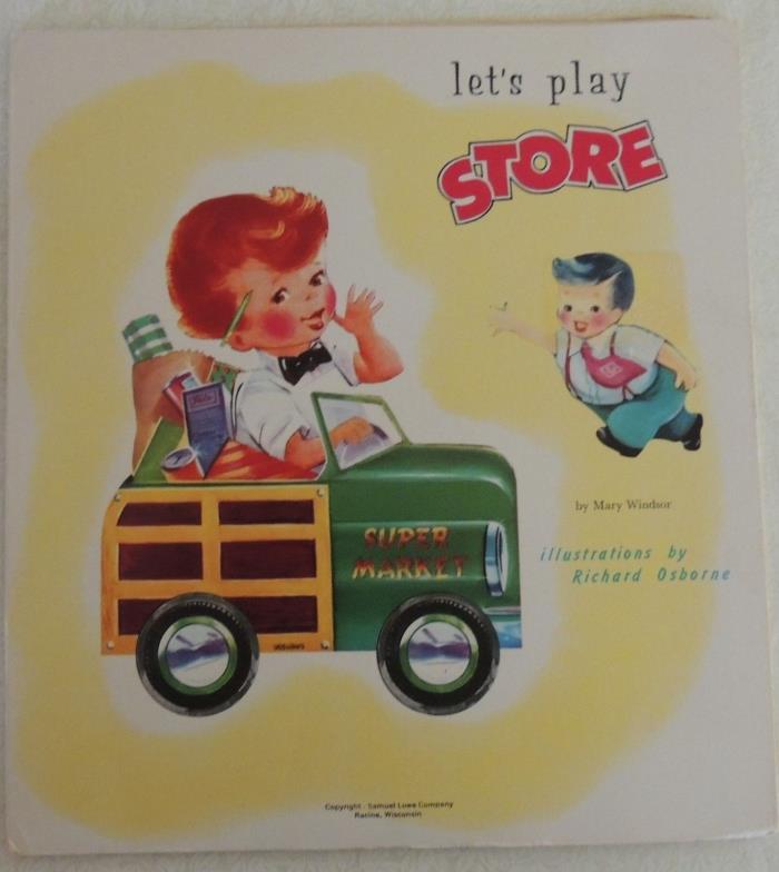 Vintage LET'S PLAY STORE 8-Page Fold-Out Card/Book by Mary Windsor Mid-Century