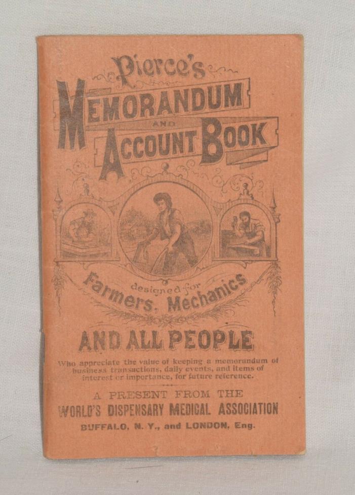 Antique Vintage Buffalo NY Pierce's Memorandum & Account Book 1911 -1912