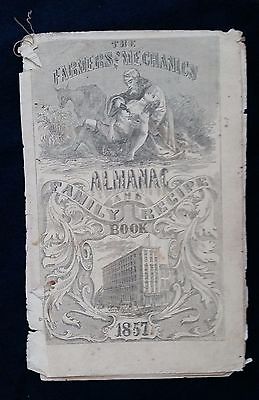 Circa 1857! Farmers & Mechanics Almanac Family Recipe Book!