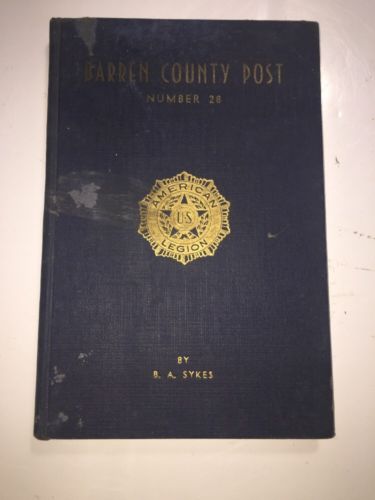 Barren County Post Glasgow Kentucky American US Legion Post #28 B.A. Sykes 1940