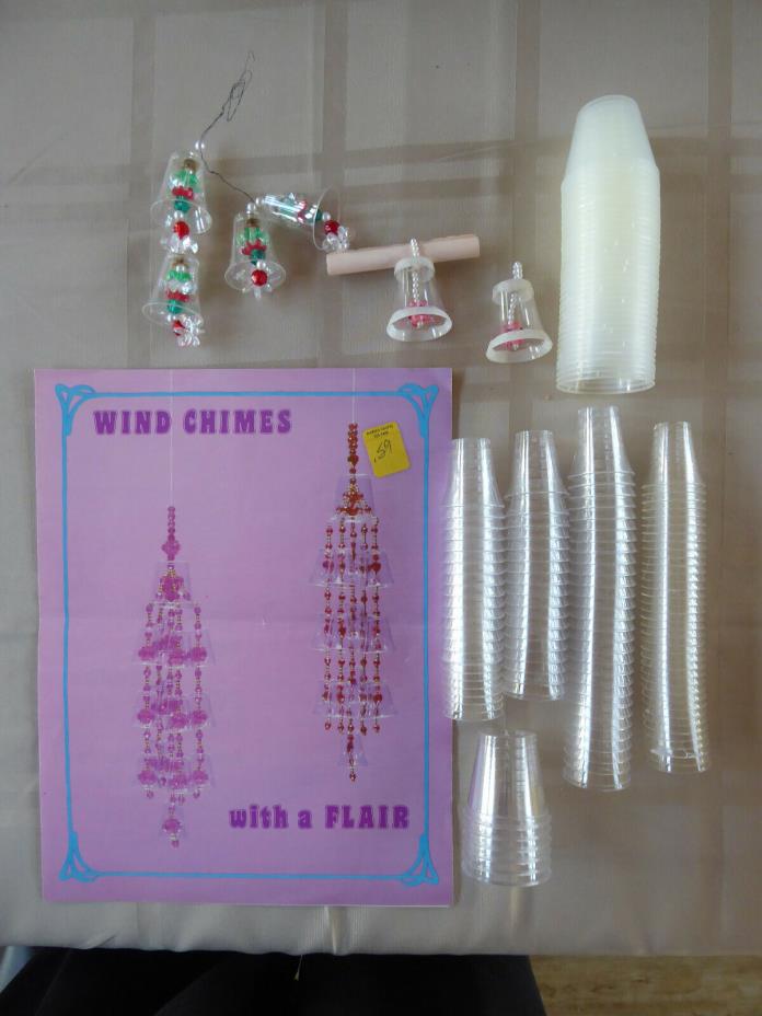 VINTAGE 1980 WIND CHIMES WITH A FLAIR BOOKLET PAMPHLET & SOME SUPPLIES