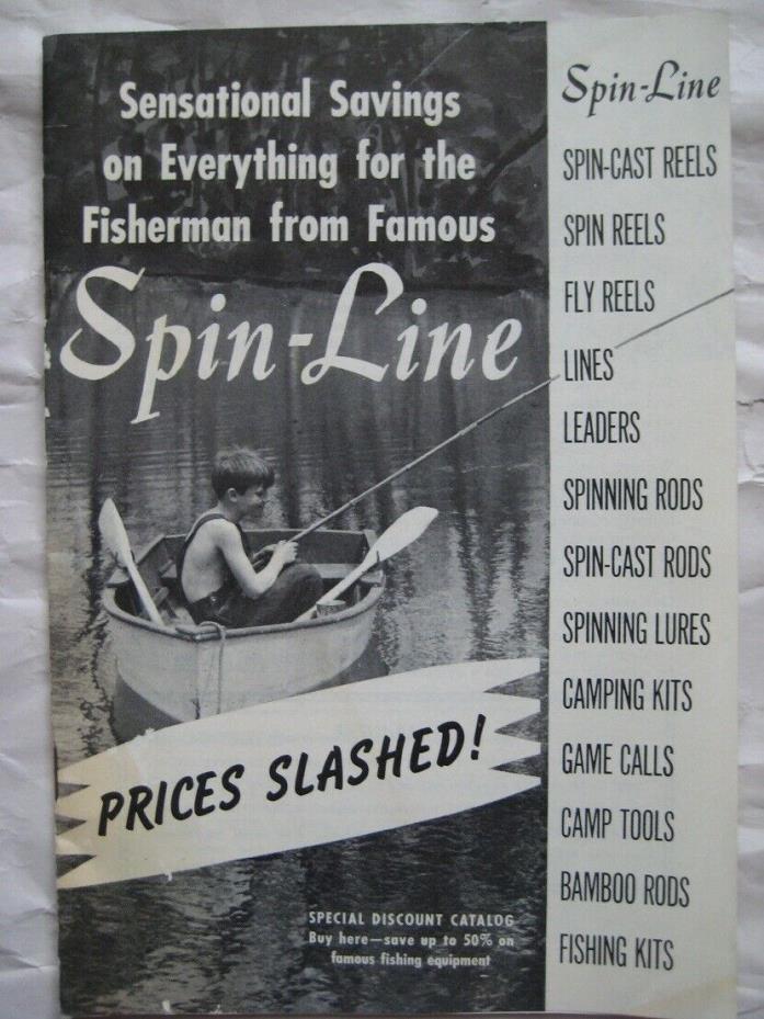 Spin Line Muskegon Michigan Fishing Supply Catalog 1950's 1960's, Lures Rod Reel