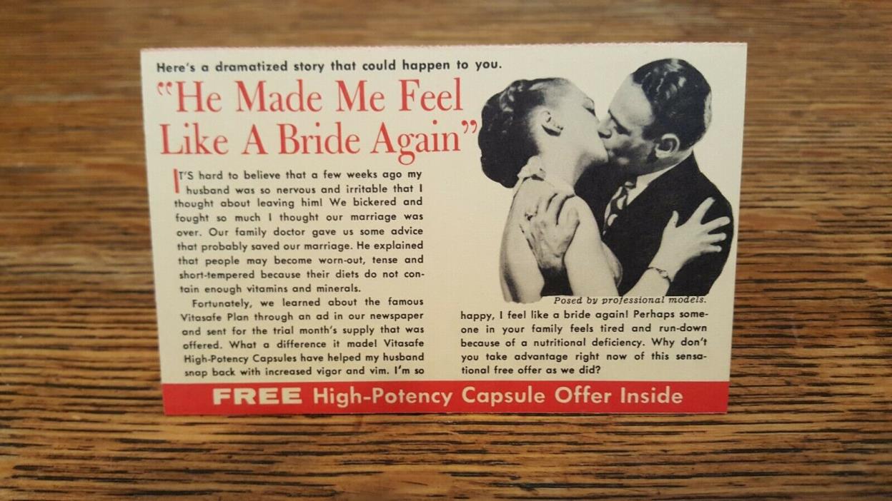 Vintage 1958 MALE SEXUAL ENHANCEMENT ORDER BLANK BROCHURE