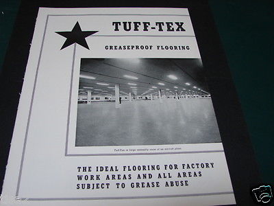 TILE-TEX Tuff FACTORY Flooring Catalog 1943 ASBESTOS Use Documented photos