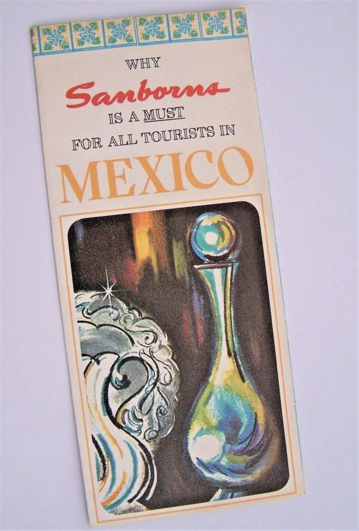 Original 1969 SANBORNS Brochure Giftshop Restaurant Mexico City Illustrated