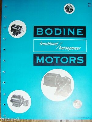 1966 BODINE Fractional Horsepower AC/DC MOTORS w Bakelite Gears Vintage Catalog