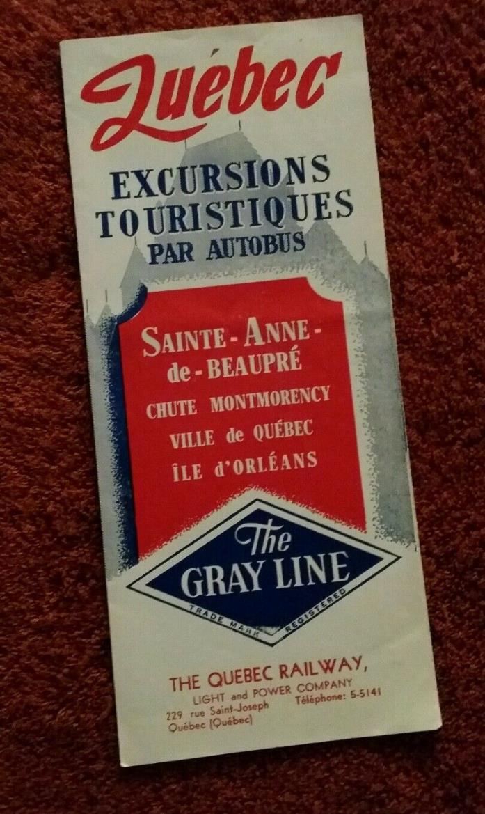 Vintage Quebec Canada Sightseeing Tour Brochure The Grayline The Quebec Railway