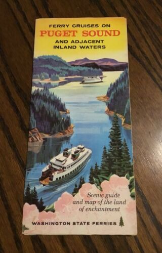 Vintage 1960 FERRY CRUISES ON PUGET SOUND AND ADJACENT INLAND WATERS BROCHURE