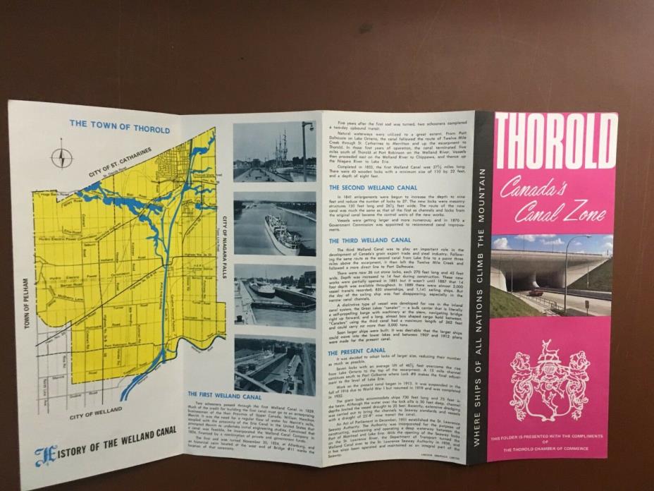 1970'S TOURIST BROCHURE PAMPHLET THOROLD ONTARIO WELLAND CANAL ST CATHARINES