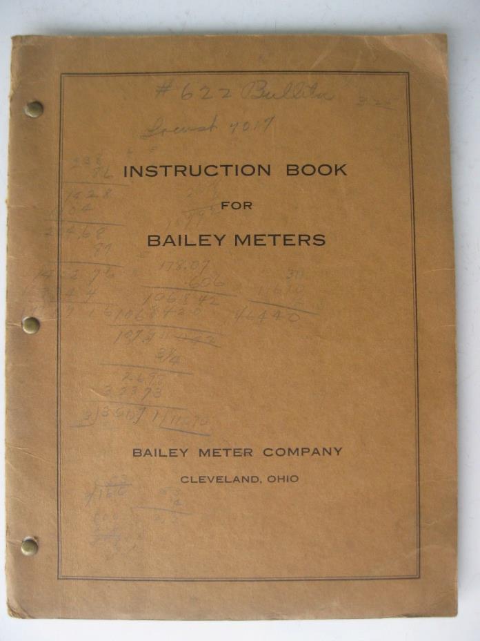 Vintage 1920s Instruction Books for Bailey Meters & General Electric Flow Meters