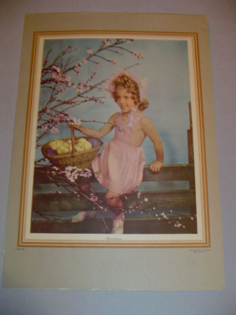 Girl Basket Chicks Blossom Springtime Photo Print 1940s