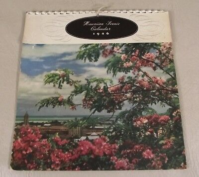1946 Hawaiian Scenic Calendar Complete Same Dates as 2019