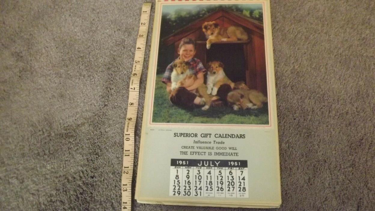 1952 Superior gift line calendar- large masters