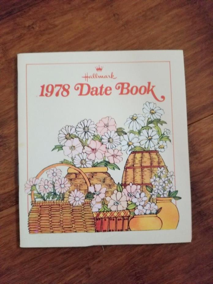 Vintage Hallmark 1978 Calendar Small Mini Date Book  Mushroom Flower 1970s
