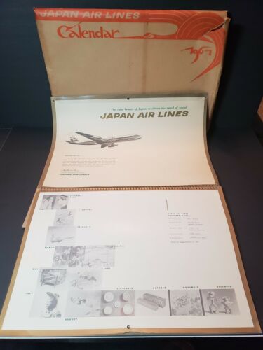 1961 Japan Airlines Calendar JAL Used With Mailer Envelope