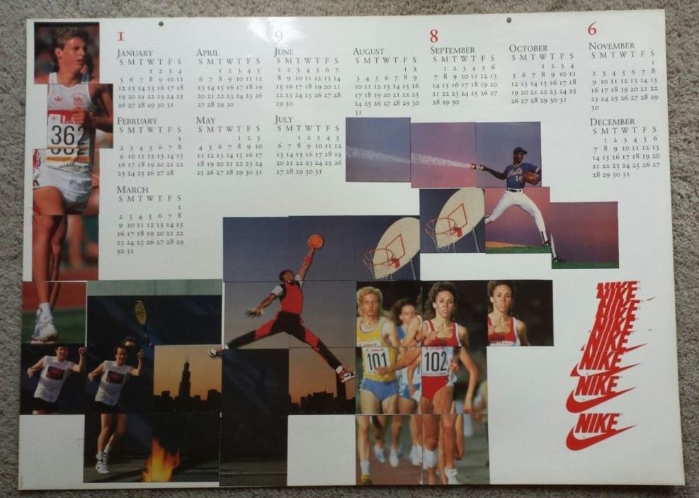 Original & Rare Nike Wall Calendar (1986) featuring Michael Jordan & Others