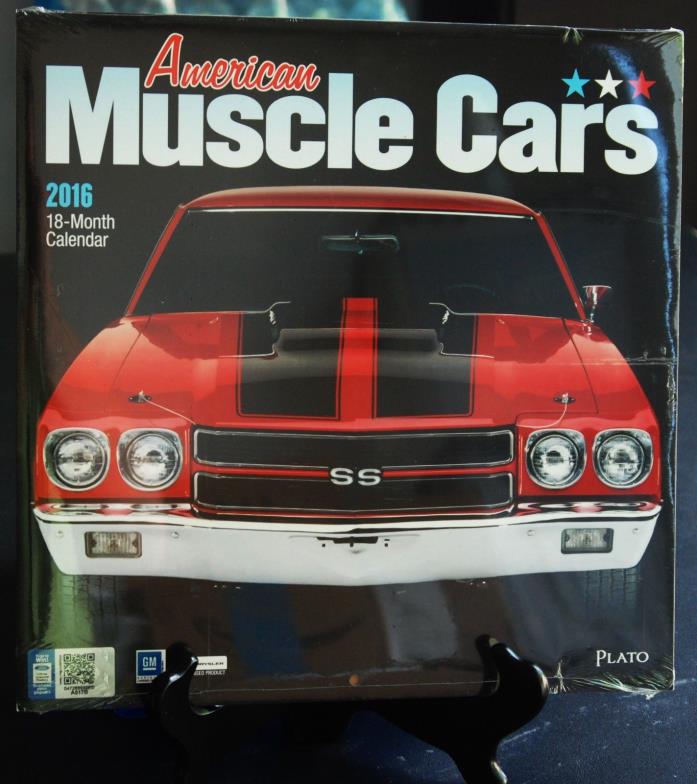 New Factory Sealed American Muscle Cars 2016 Wall Calendar 12 x 12 Closed