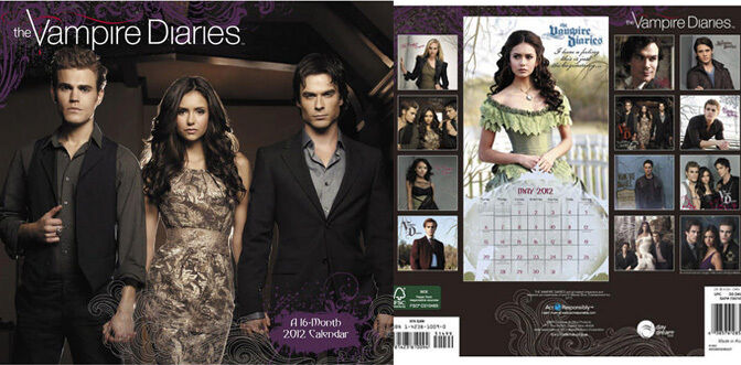 Vampire Diaries 2012 Calendar - US Ver Nina Dobrev, Ian Somerhalder, Paul Wesley