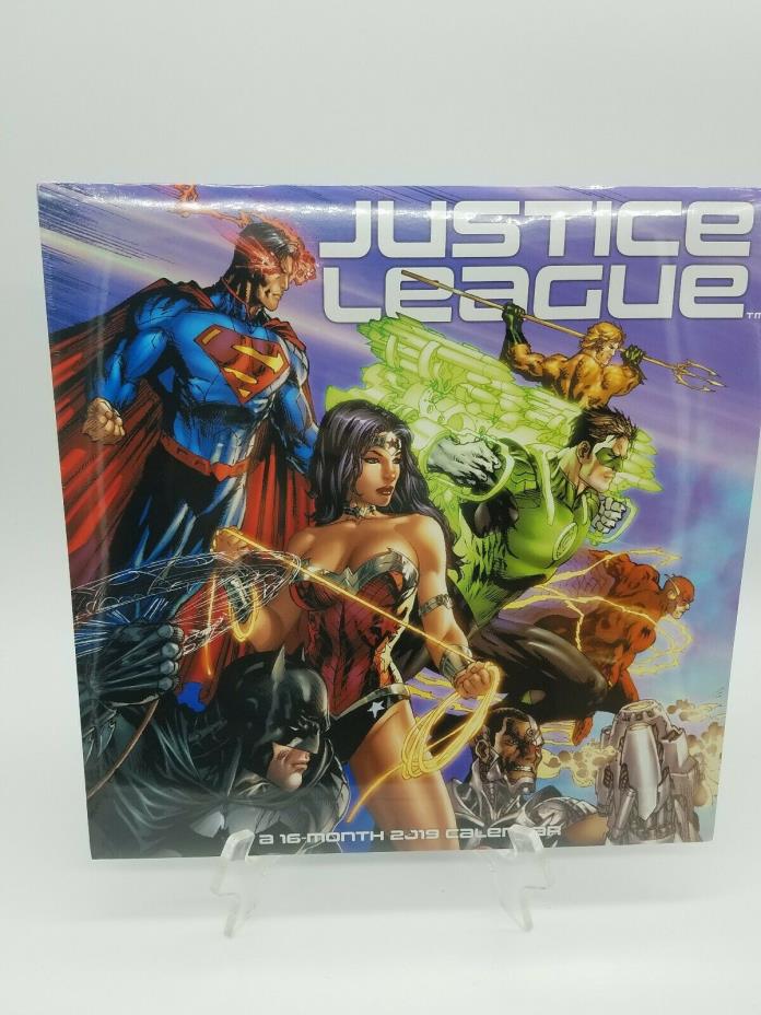 2019 The Justice League Classic Wall Calendar Batman Wonder Woman Flash 16 Month