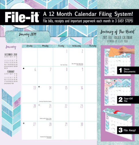Lang WSBL Journey of The Heart 2019 File-It Office Wall Calendar 19997006037