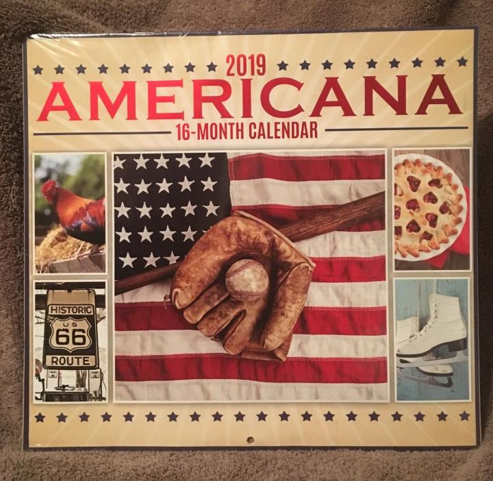 2019 Americana 16 Month Wall Calendar