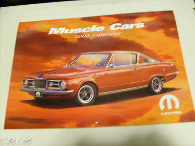 2003 MOPAR MUSCLE  CARS LARGE WALL CALENDAR  DODGE,PLYMOUTH 12