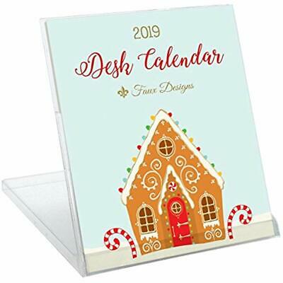2019 Desk Calendars Foil Embossed With Convertible Stand Gingerbread House Cover