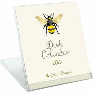 2019 Desk Calendars Foil Embossed With Convertible Stand Bee Cover Office