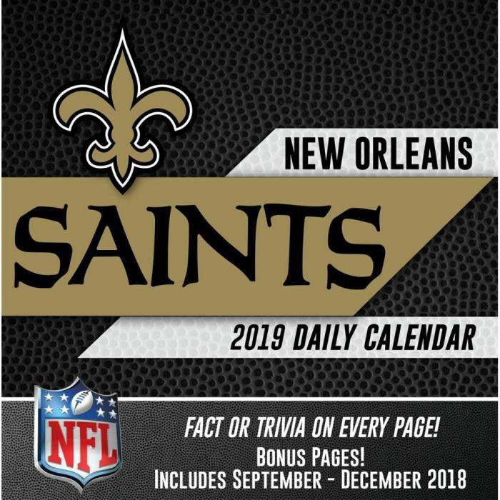 2019 New Orleans Saints NFL Football Page-A-Day Daily Desk Box Calendar - NEW!