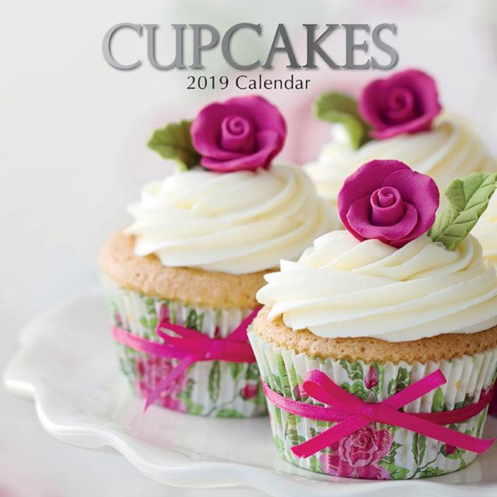 2019 Wall Calendar - Cupcakes, 12 x 12 Inch Monthly View, 16-Month, Food and Des