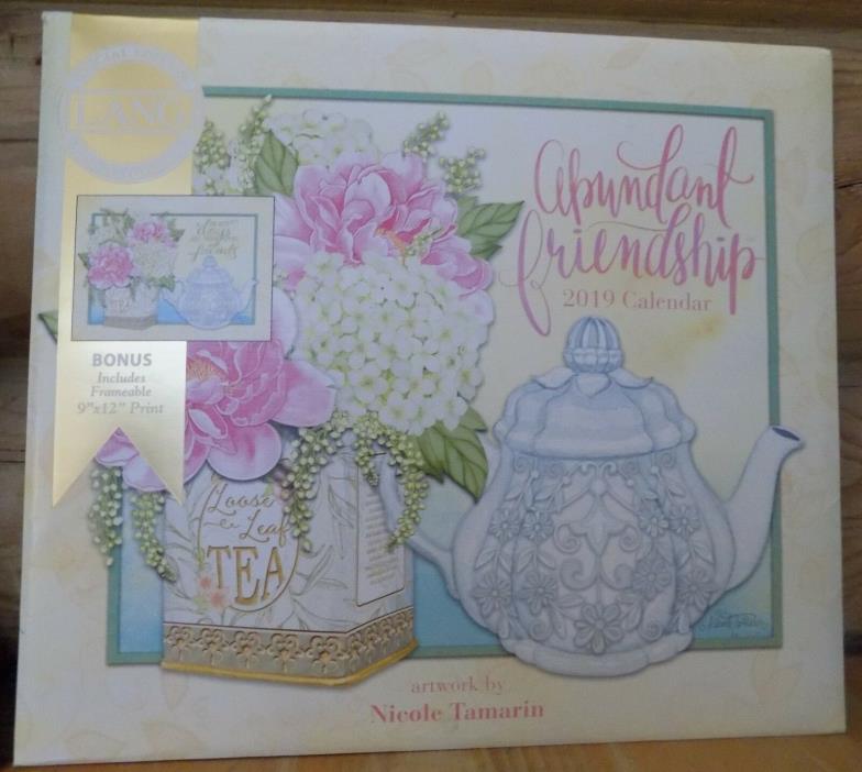 2019 Lang Abundant Friendship Wall Calendar Tamarin Teapot + 9x12