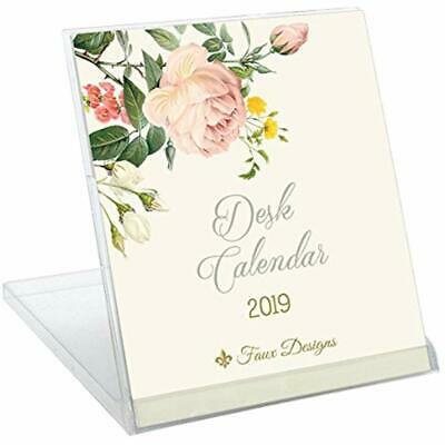 2019 Desk Calendars Foil Embossed With Convertible Stand Posy Cover Office