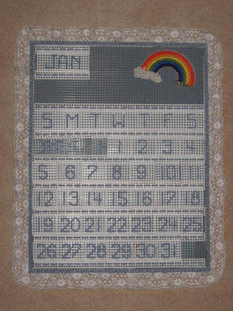Perpetual Wall Calendar Plasticraft and Yarn