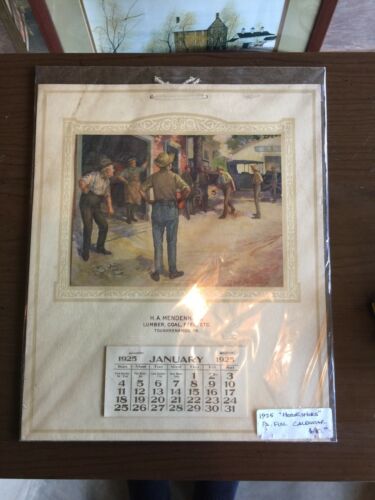 Antique 1925 Advertising Calendar - Toughkenamon, Pa - H.A. Mendenhall Lumber